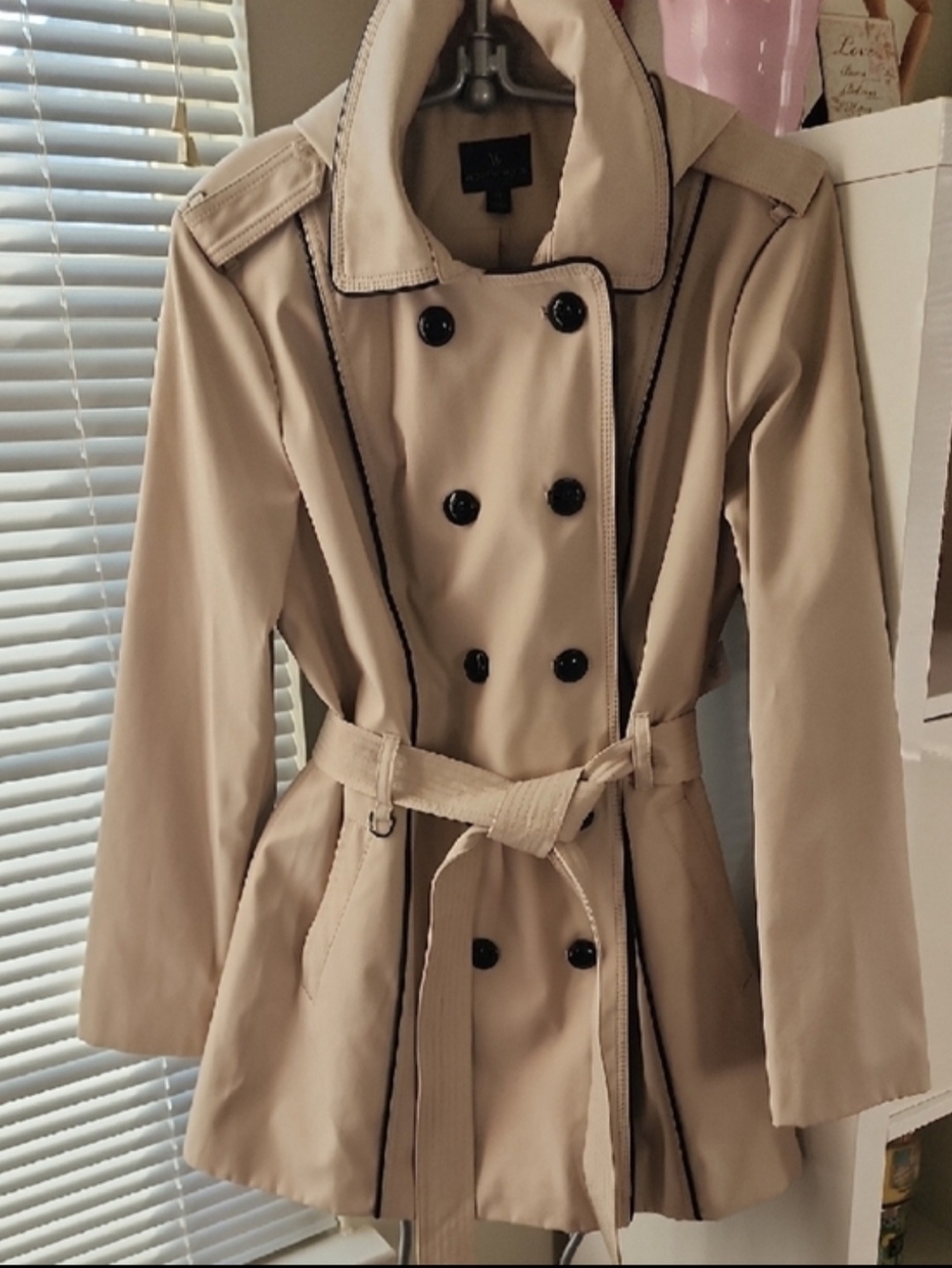 Worthington Khaki Trench Raincoat XL NWT Belted w/Removable Hood